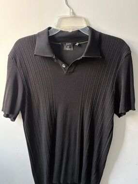 Gucci Black Ribbed Short-Sleeve Polo